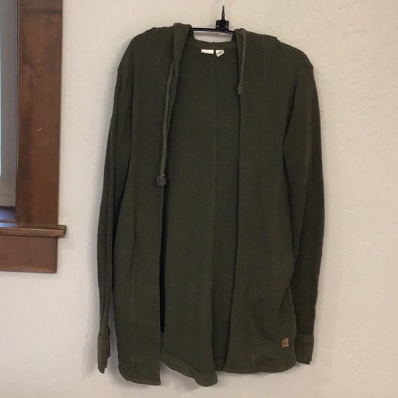 Tentree Treewaffle Knit cardigan, S, dark olive, organic cotton - Picture 2 of 10